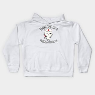 Cute cat is a nurse Kids Hoodie